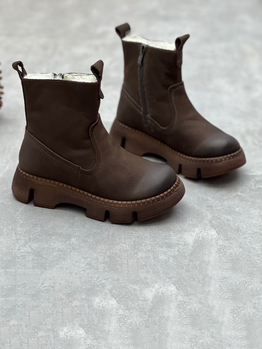 Barbi™ – Leren enkellaarzen met fleecevoering