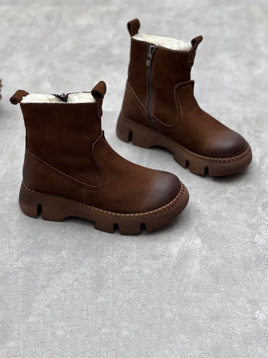 Barbi™ – Leren enkellaarzen met fleecevoering