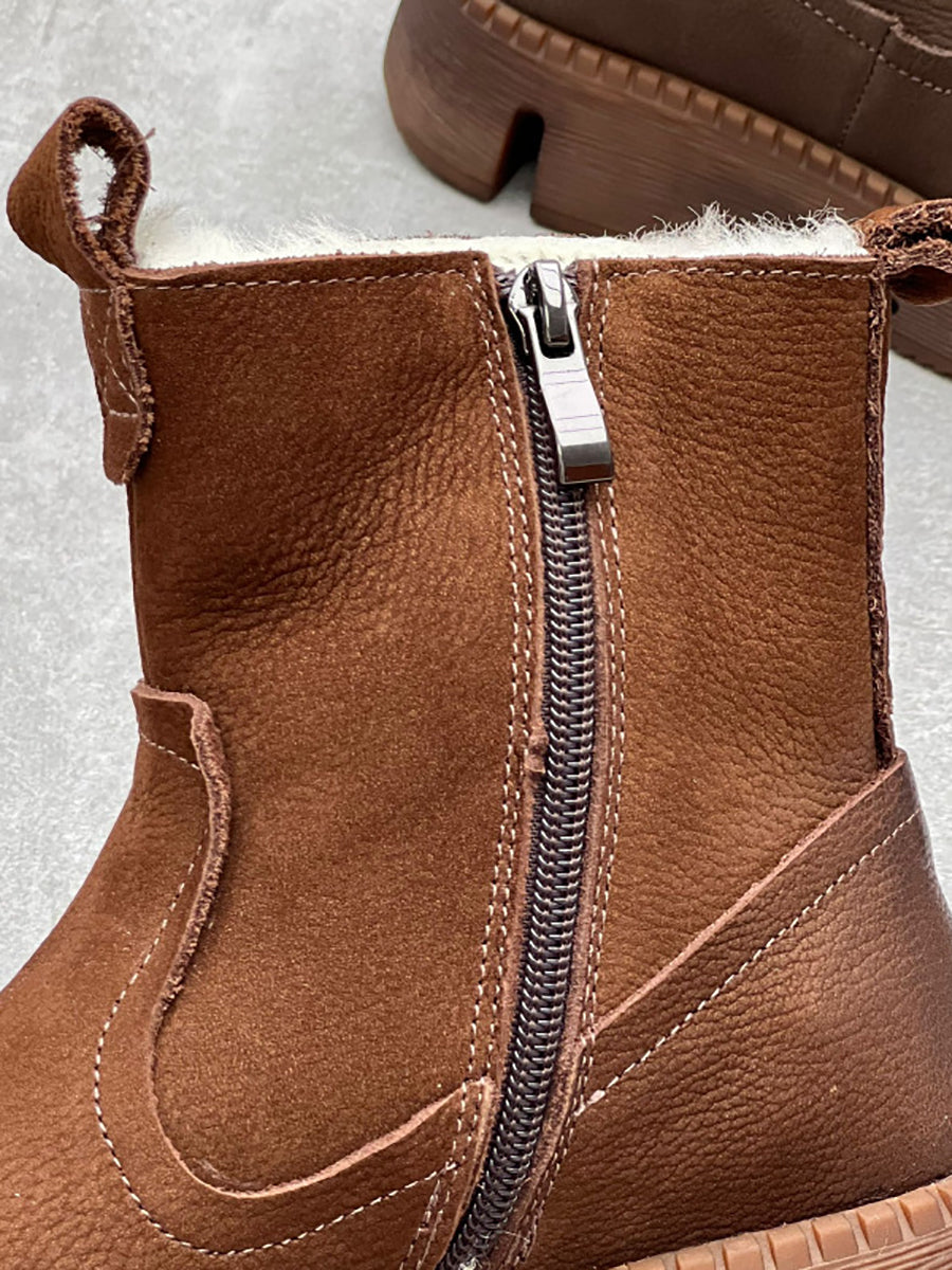 Barbi™ – Leren enkellaarzen met fleecevoering