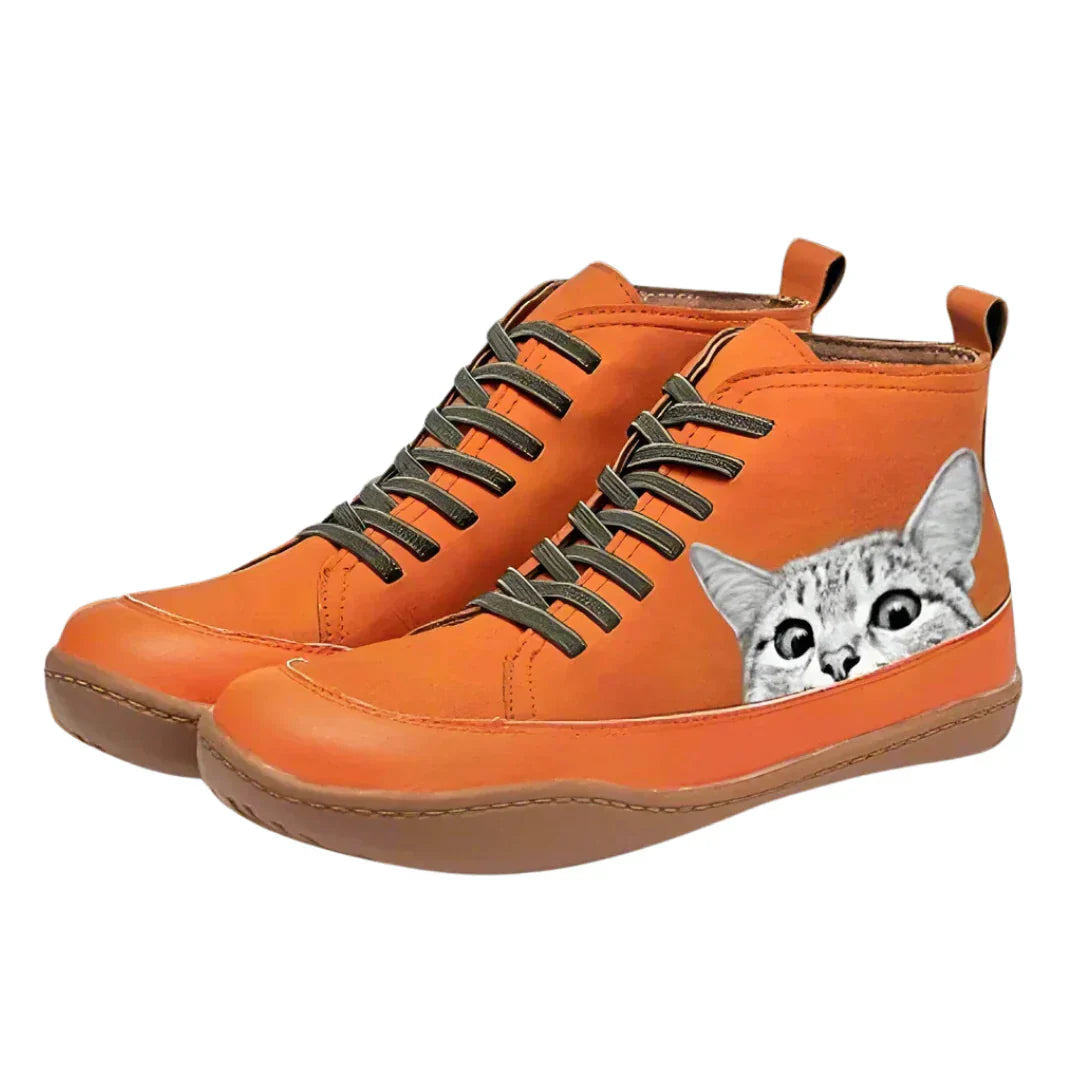 Sabine™ - Vrijetijdslaarzen met Kattenmotief