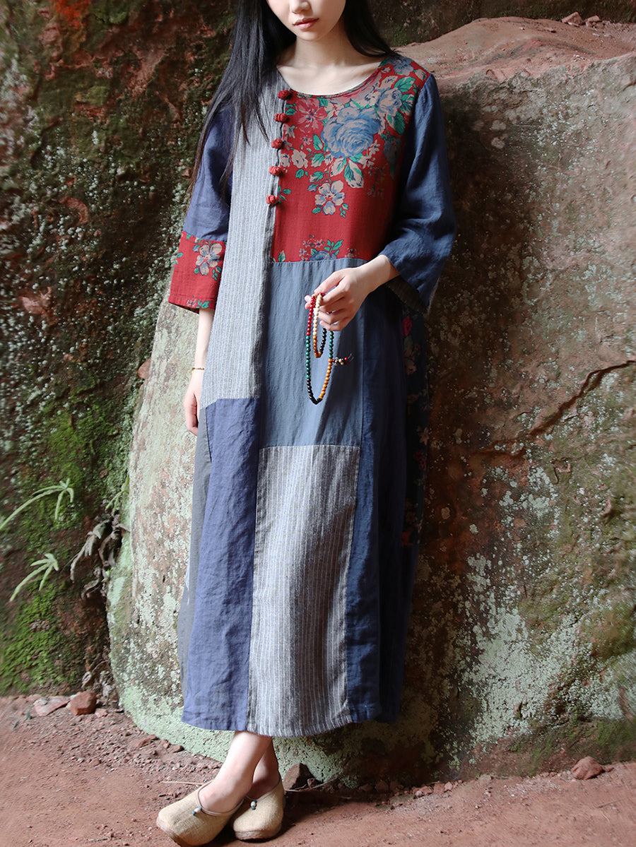 Edith™ – Etnische katoenen maxi-jurk