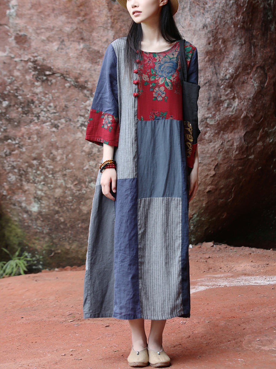Edith™ – Etnische katoenen maxi-jurk