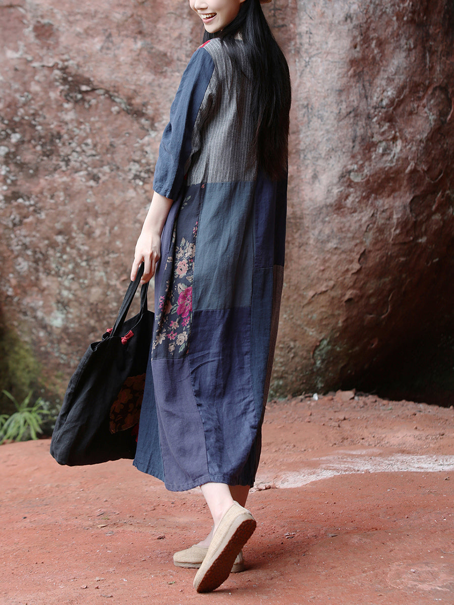 Edith™ – Etnische katoenen maxi-jurk