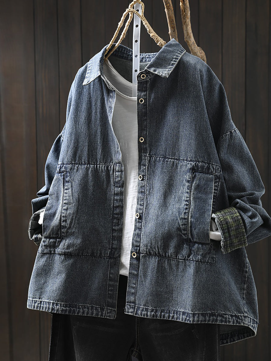 Cerse™ – Vintage denim jack met kraag