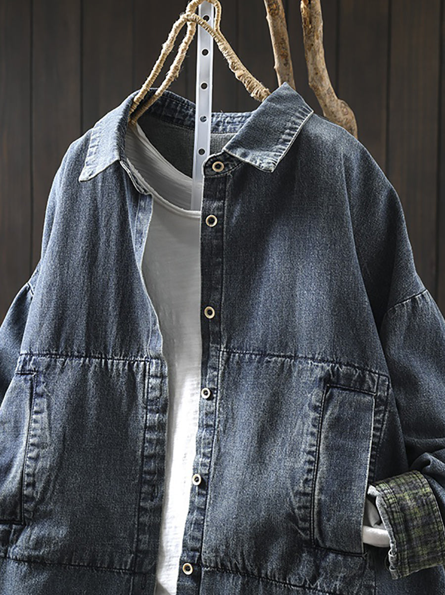 Cerse™ – Vintage denim jack met kraag