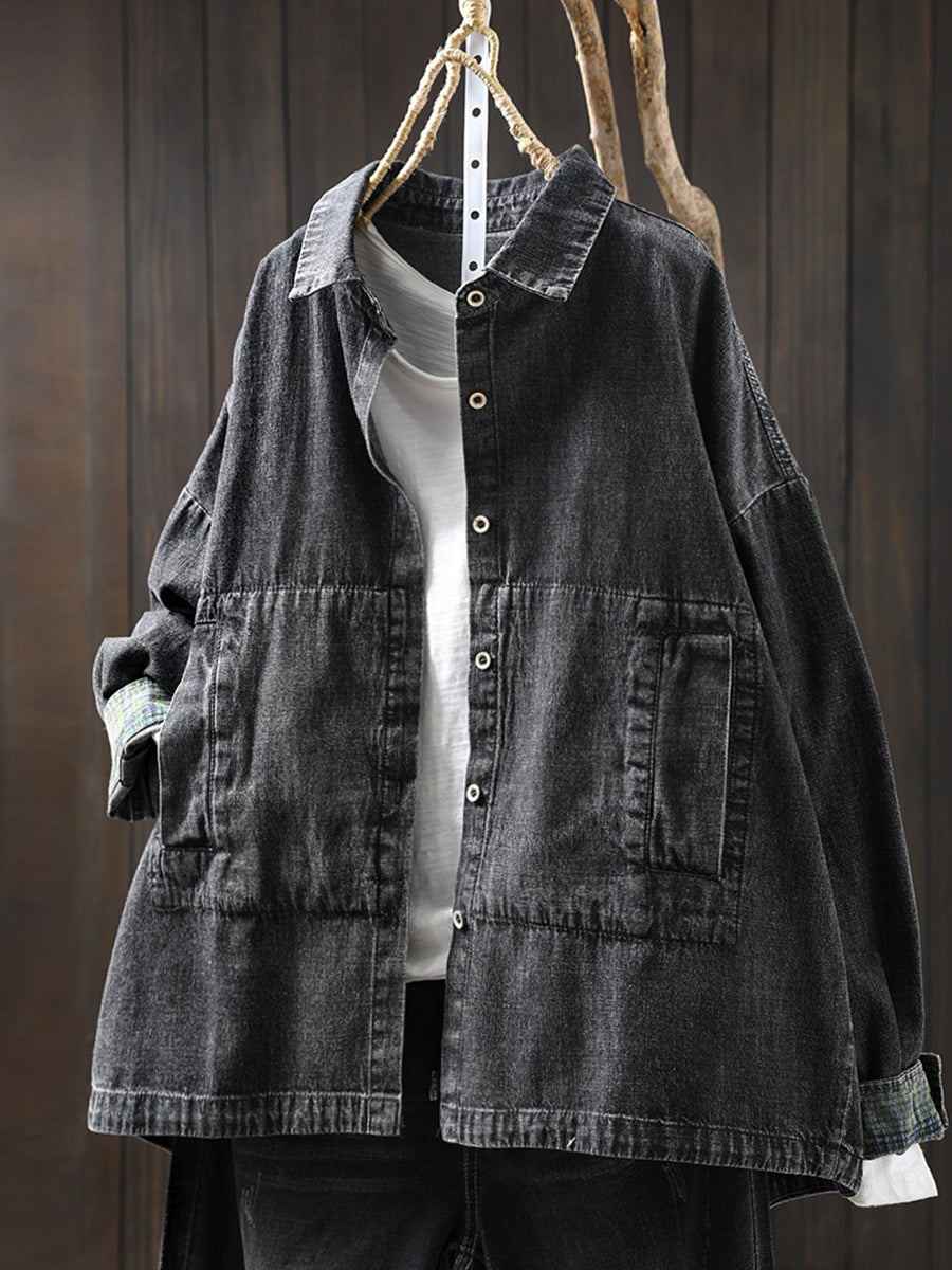 Cerse™ – Vintage denim jack met kraag