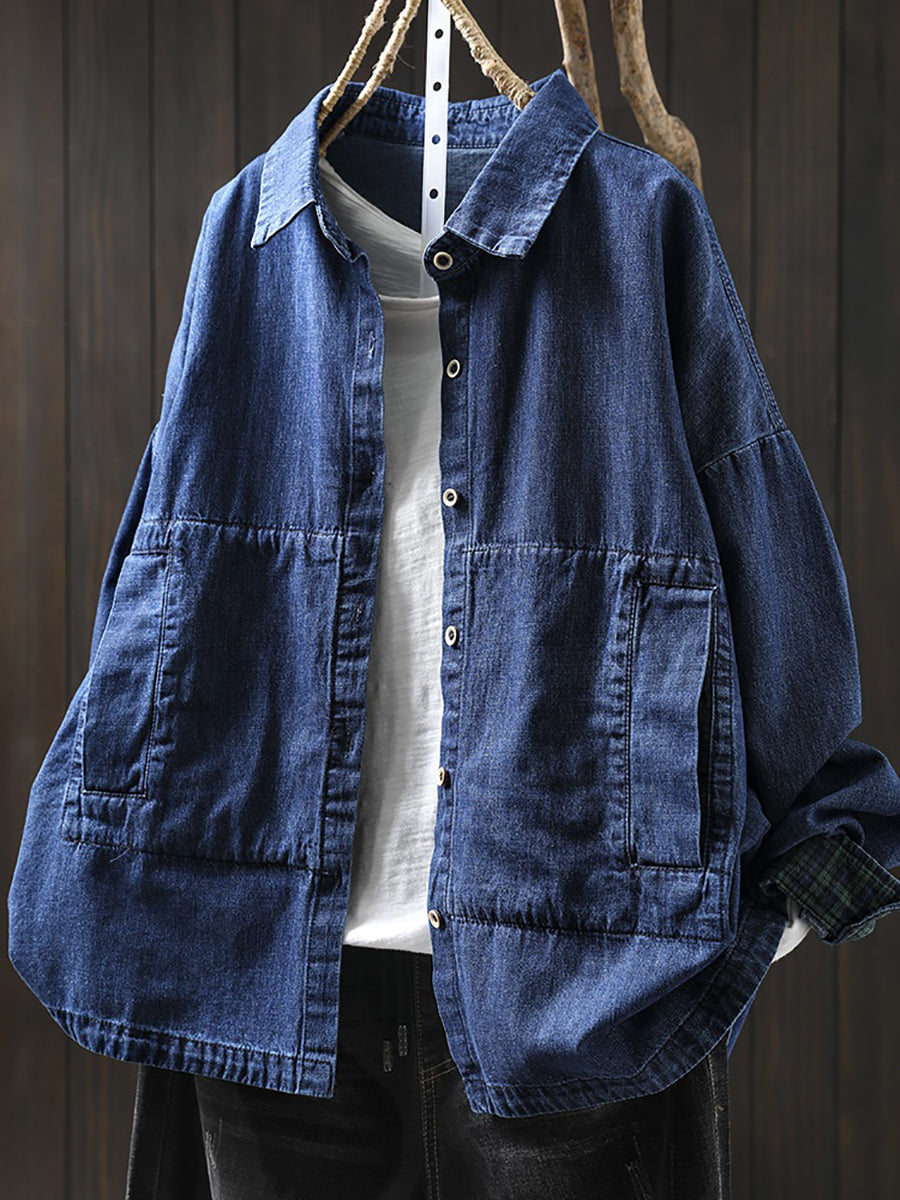 Cerse™ – Vintage denim jack met kraag