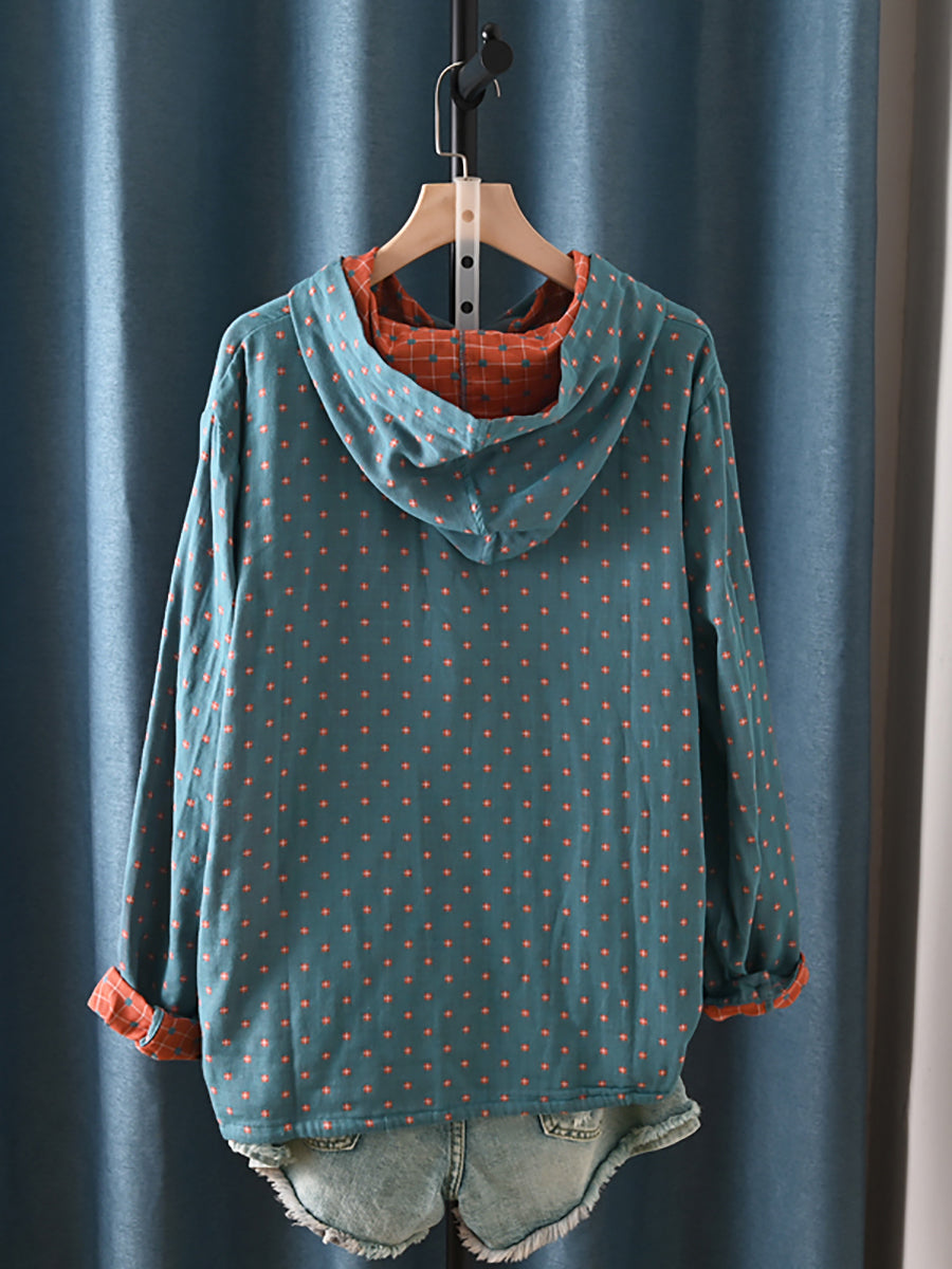 Briana™ – Vintage geruit overhemd met capuchon