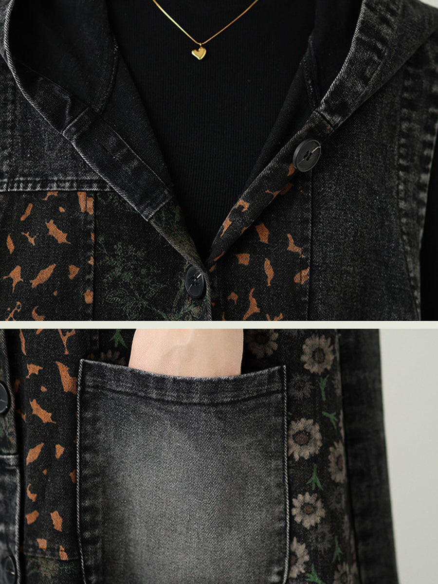 Diona™ – Vintage denim jas met capuchon