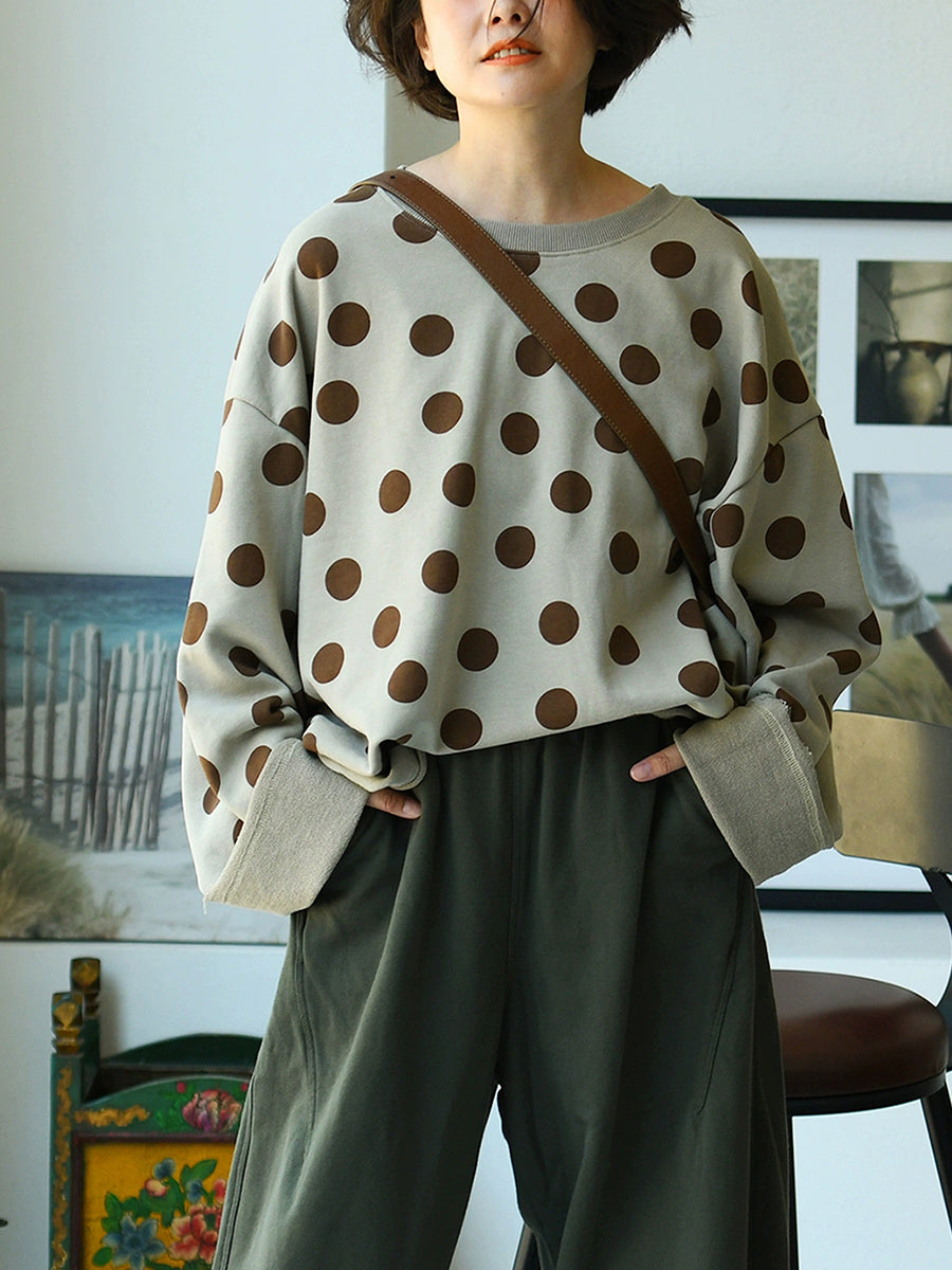 Carly™ – Oversized trui met polkadots