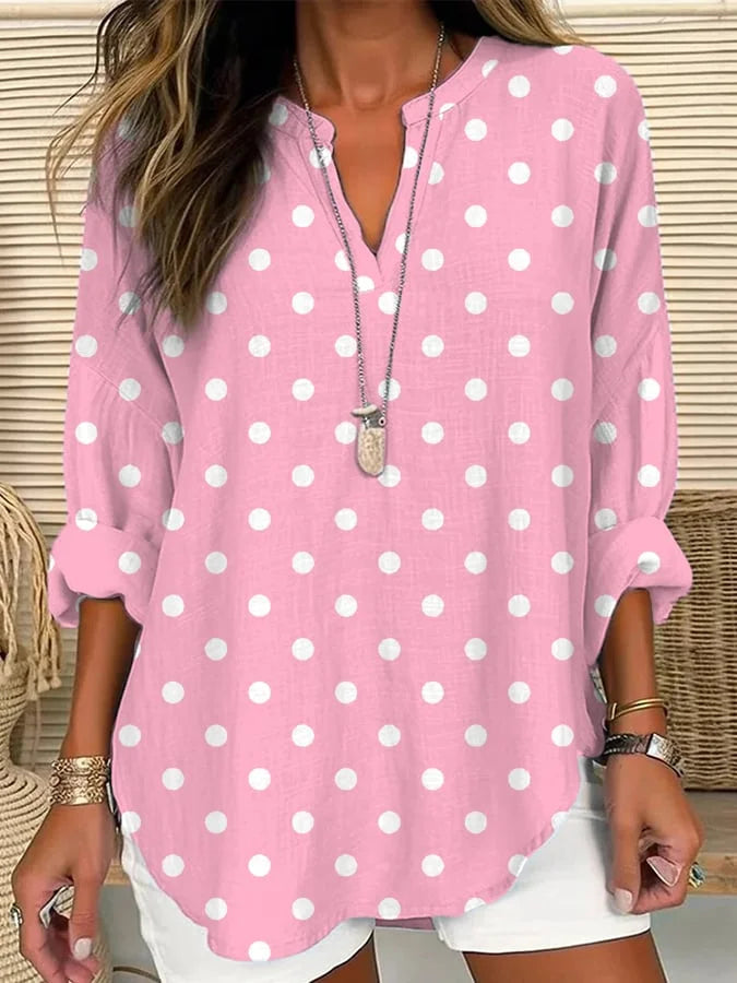 Polkadot casual blouse | Samen tegen Borstkanker