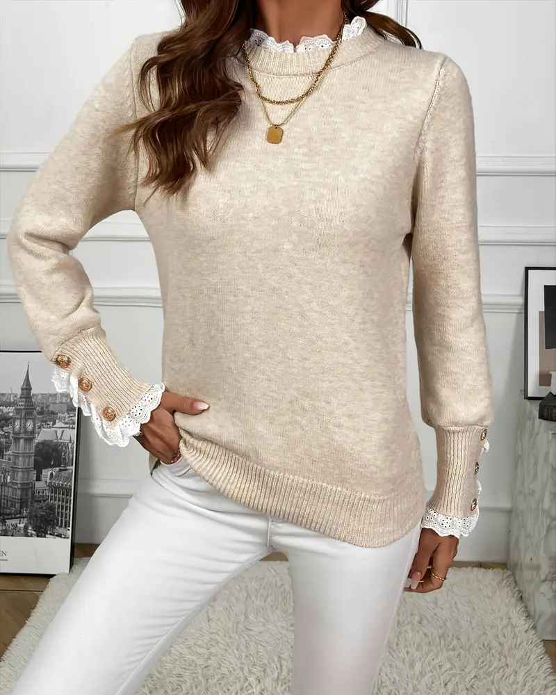 Teresa™ – Elegante Trui met Kantafwerking