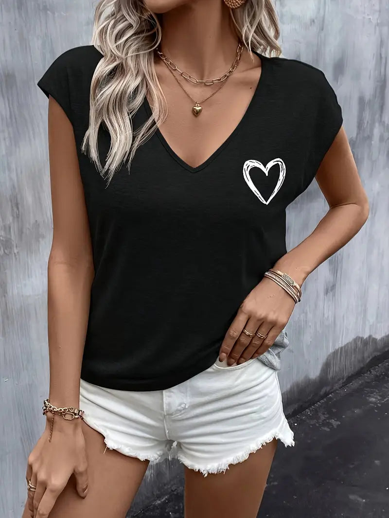 Hartprint T-shirt | Samen tegen borstkanker