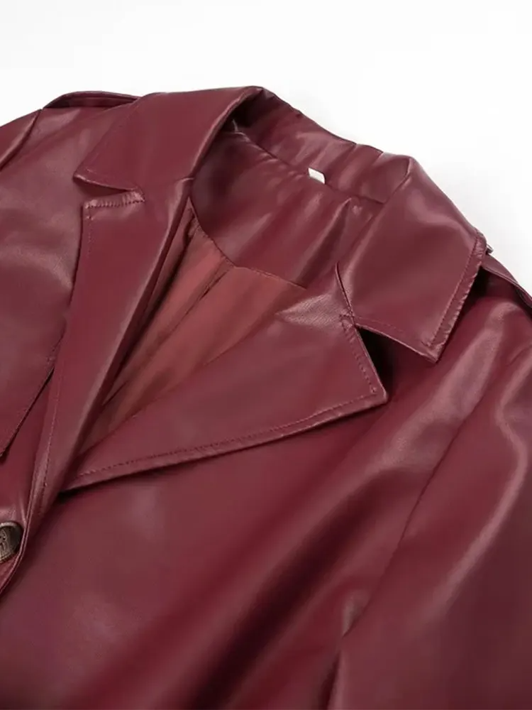 Catriona™ - Leren trenchcoat met riem