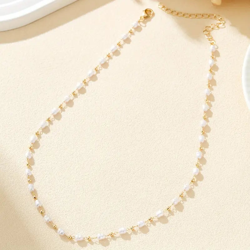 Gouden Parel Gratie Ketting | Samen tegen borstkanker