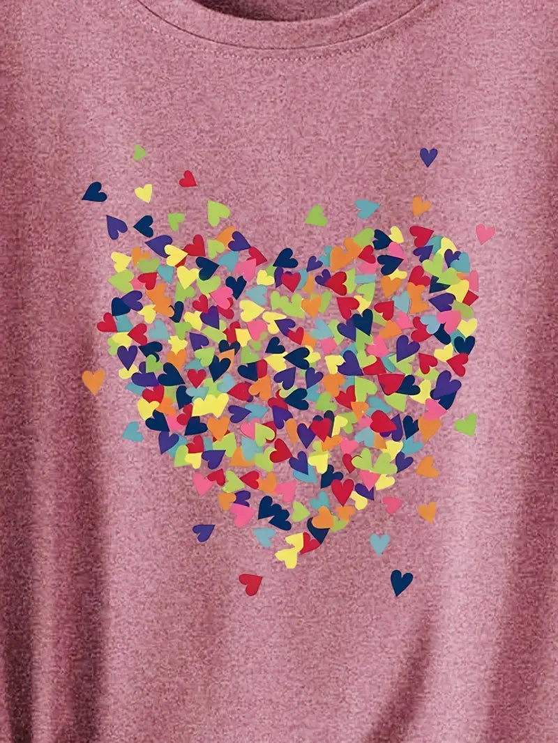 Kleurrijk Hart T-shirt | Samen tegen Borstkanker