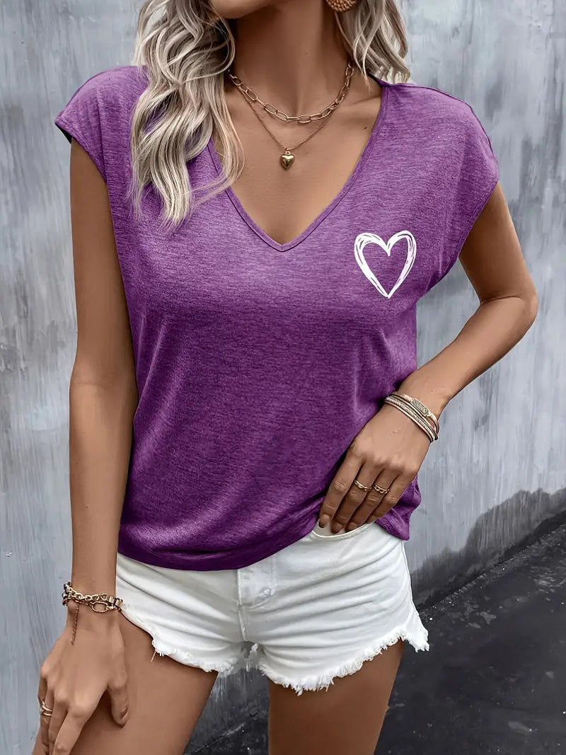 Hartprint T-shirt | Samen tegen borstkanker
