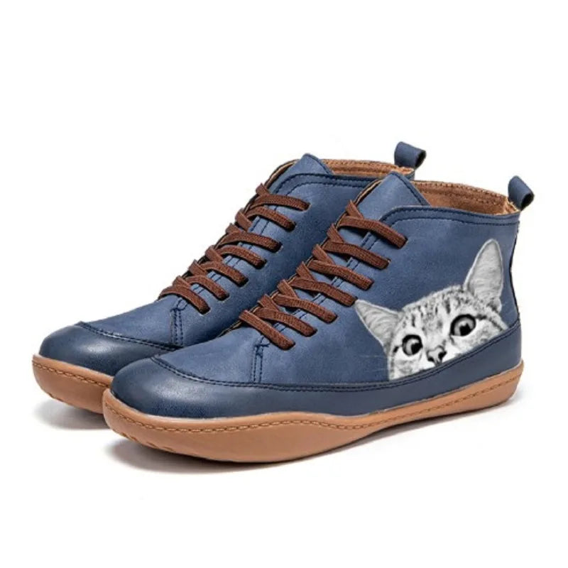 Sabine™ - Vrijetijdslaarzen met Kattenmotief