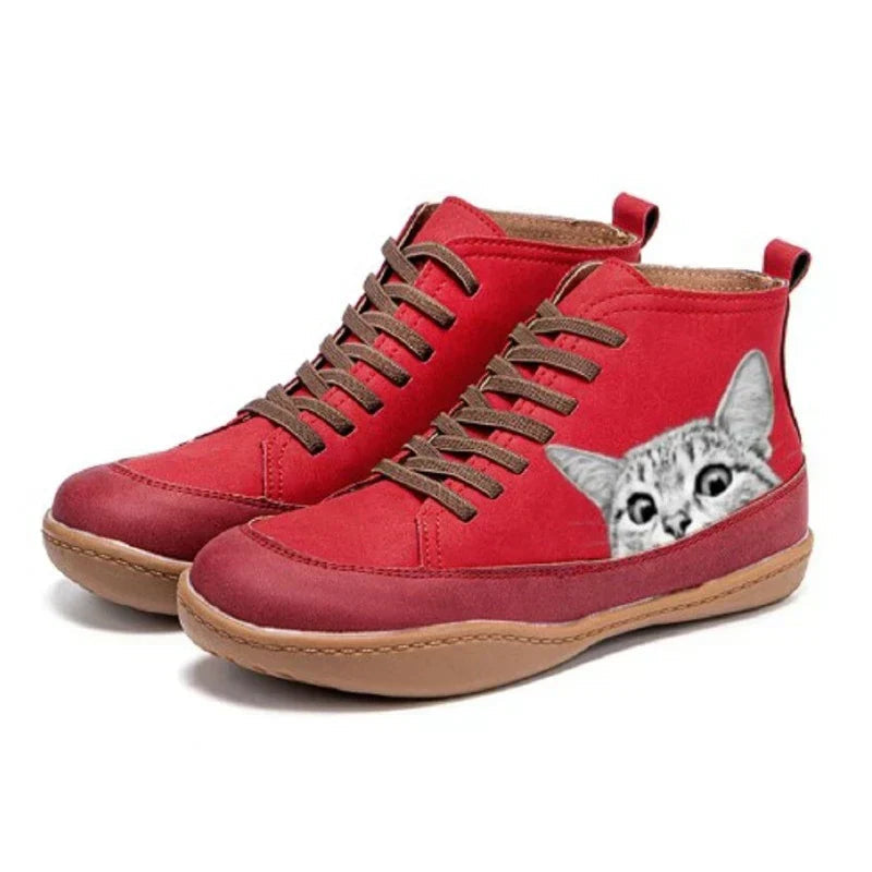 Sabine™ - Vrijetijdslaarzen met Kattenmotief