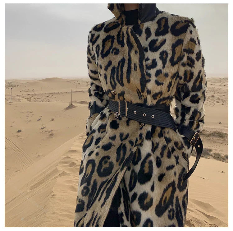 Belle™ - Zachte luipaardprint trenchcoat
