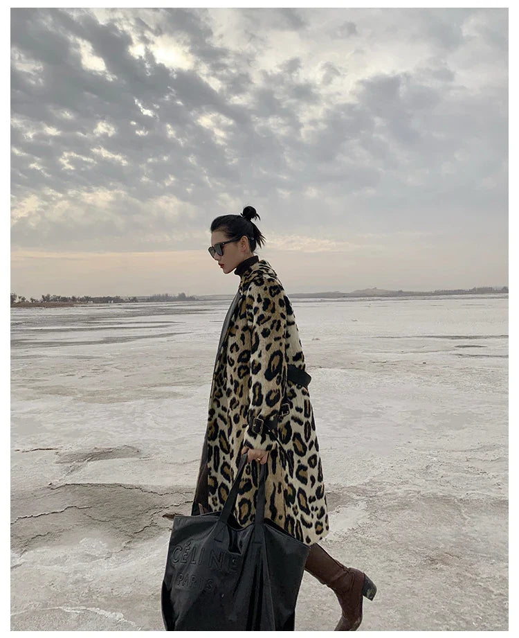Belle™ - Zachte luipaardprint trenchcoat
