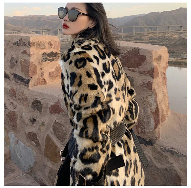 Belle™ - Zachte luipaardprint trenchcoat