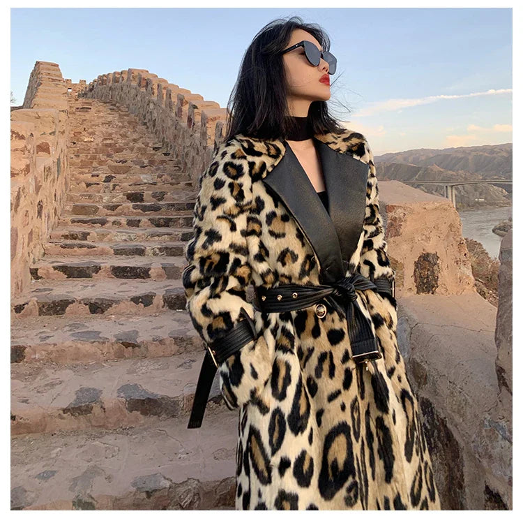 Belle™ - Zachte luipaardprint trenchcoat