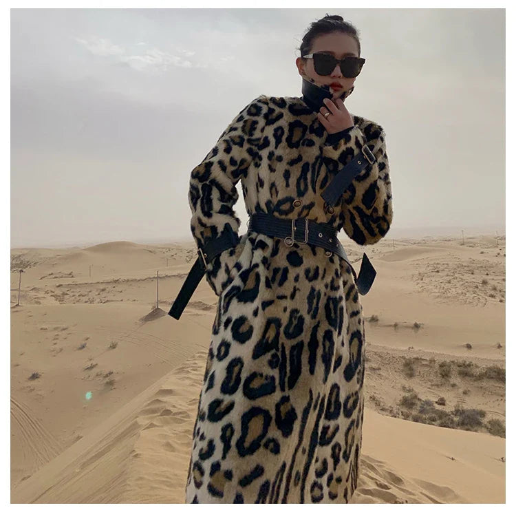 Belle™ - Zachte luipaardprint trenchcoat