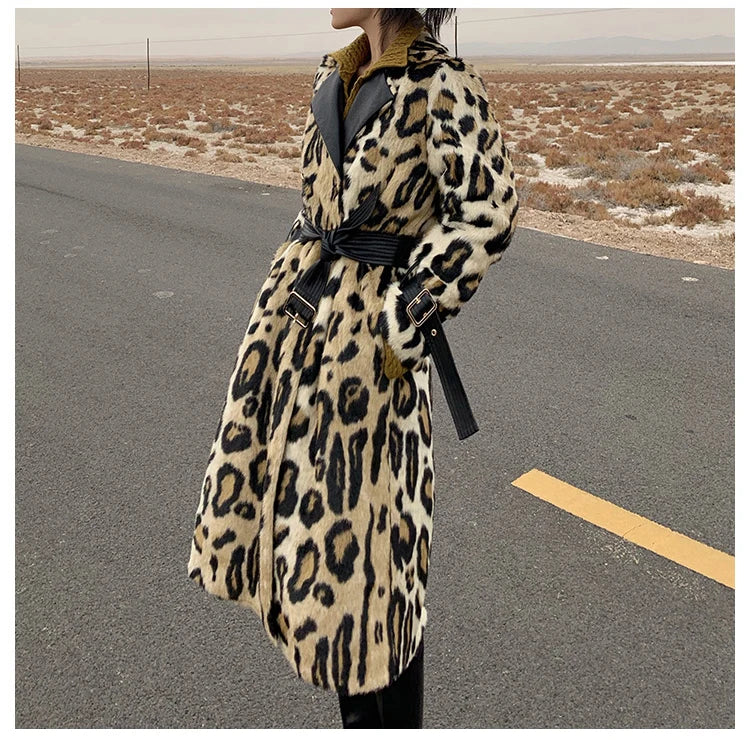 Belle™ - Zachte luipaardprint trenchcoat