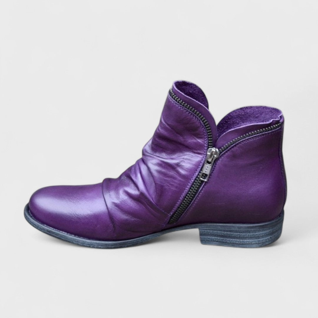 Zoe™ – Casual Enkellaarsjes met Rits