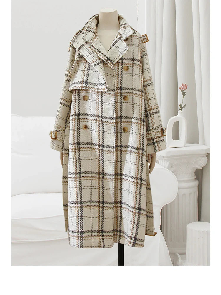 Lilly™ - Geruite wintertrenchcoat