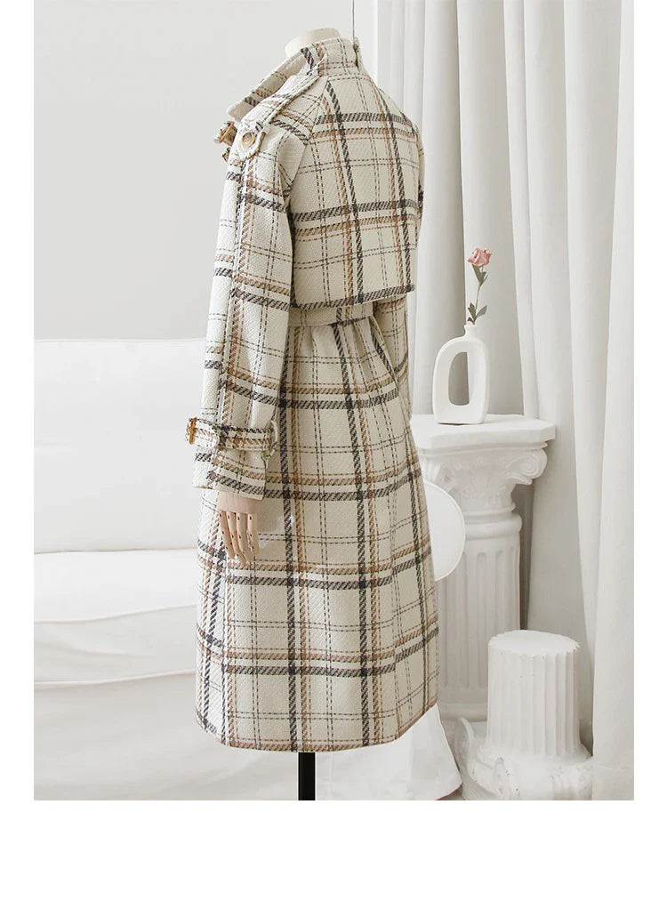 Lilly™ - Geruite wintertrenchcoat