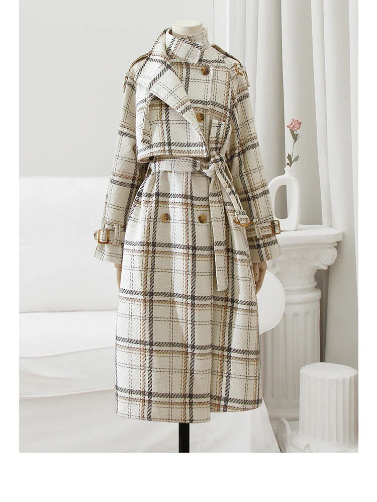 Lilly™ - Geruite wintertrenchcoat