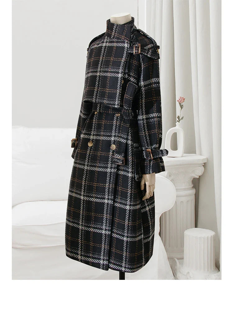 Lilly™ - Geruite wintertrenchcoat