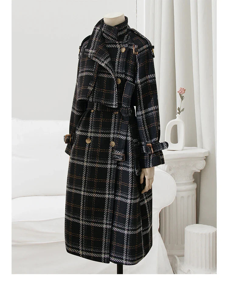 Lilly™ - Geruite wintertrenchcoat