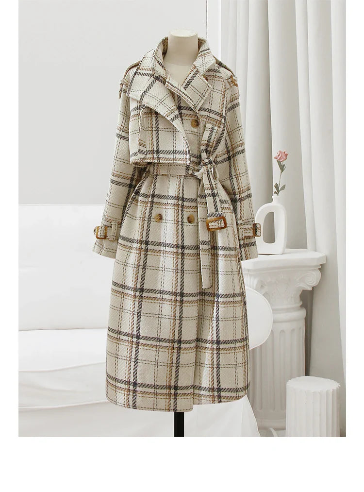 Lilly™ - Geruite wintertrenchcoat