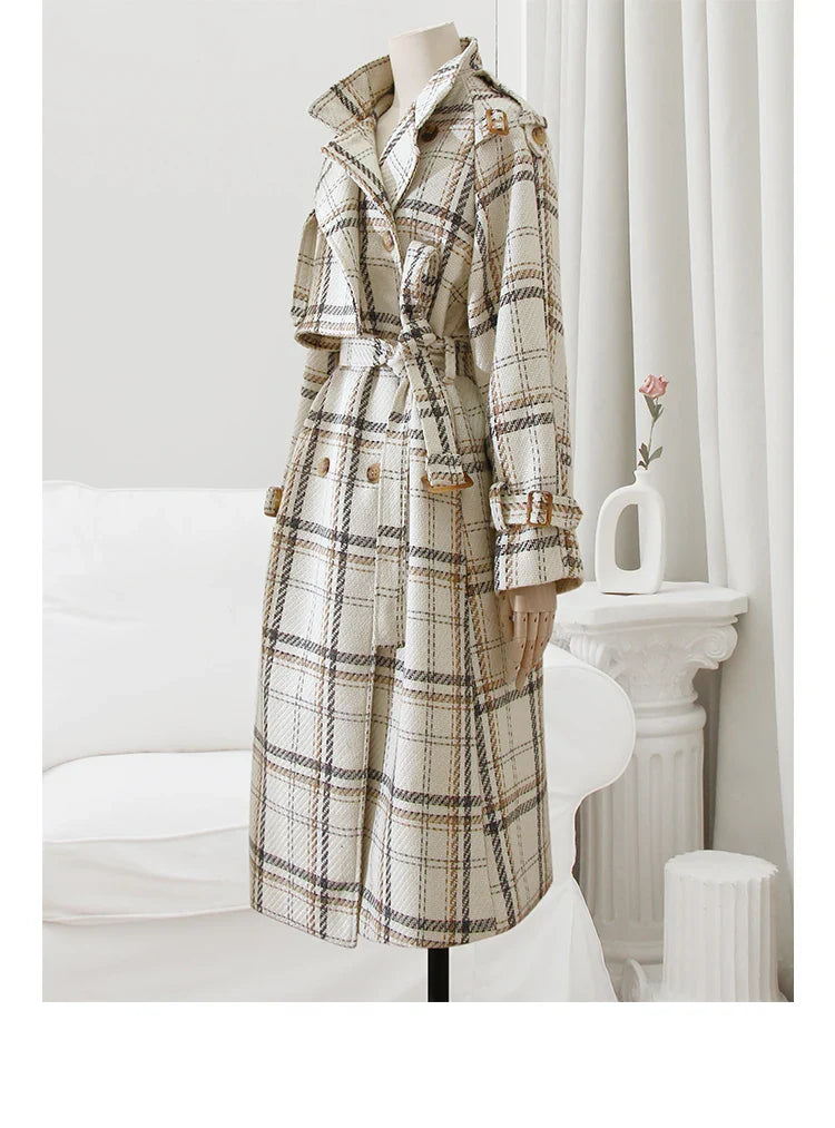 Lilly™ - Geruite wintertrenchcoat