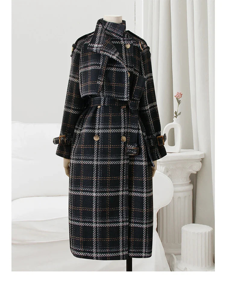 Lilly™ - Geruite wintertrenchcoat