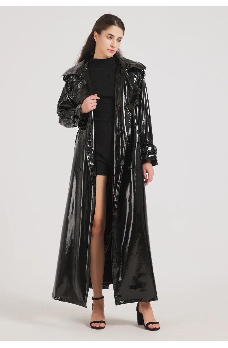 Yera™ – Stijlvolle Leren Trenchcoat