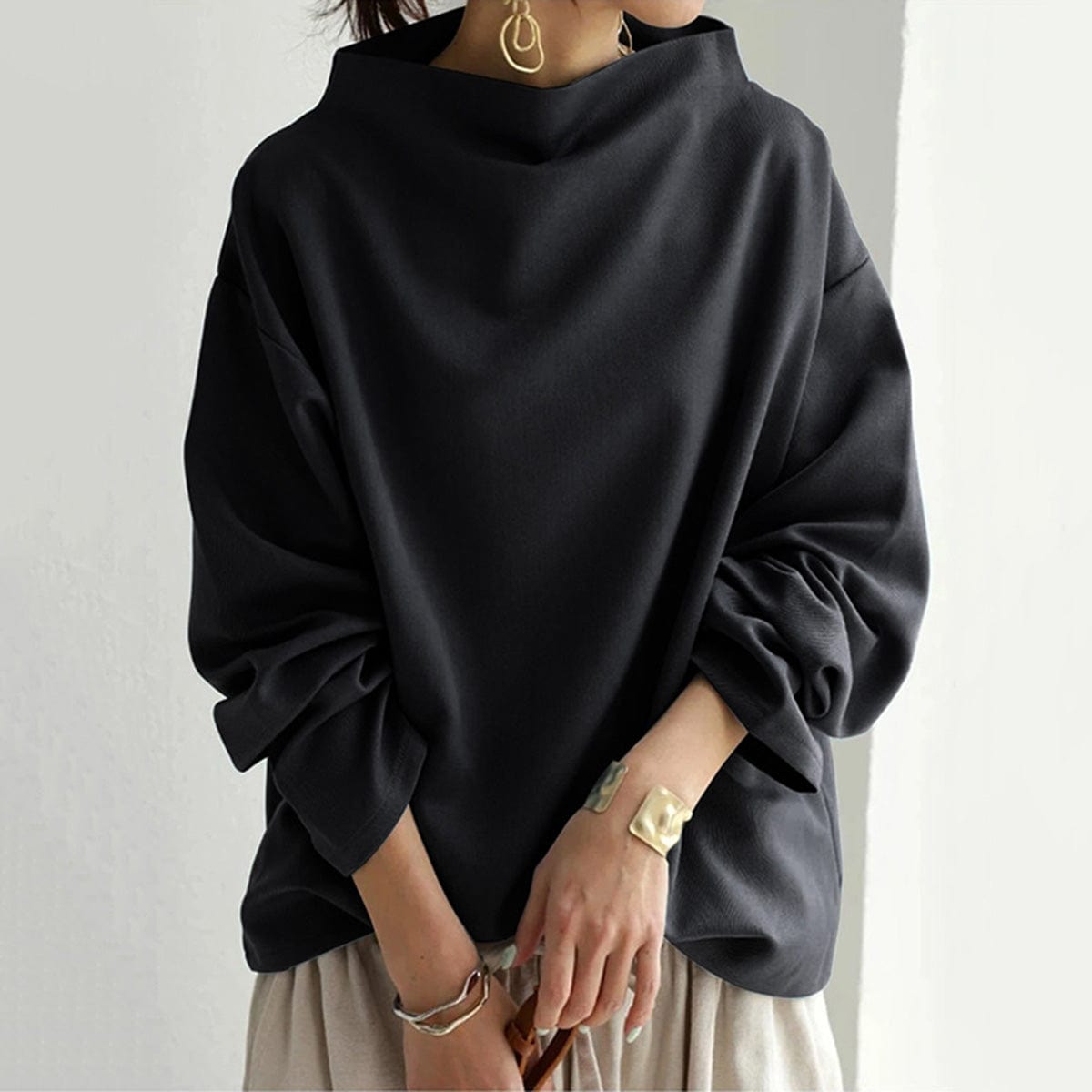 Elly™ – Stijlvolle Wintertop met Hoge Hals