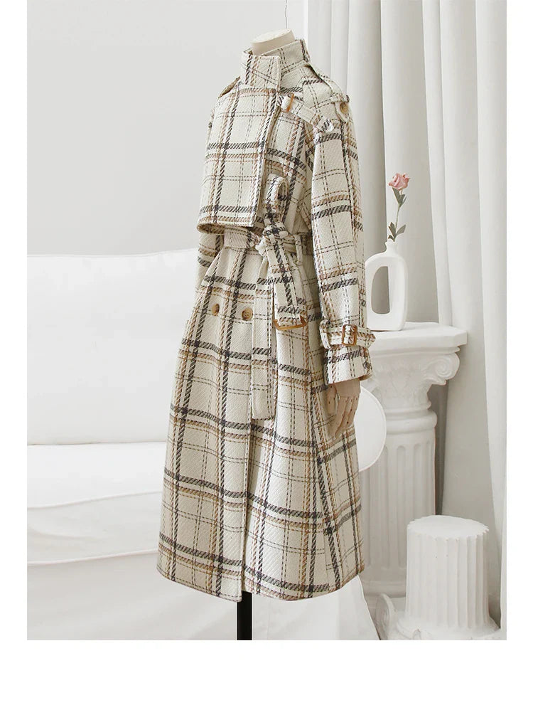 Lilly™ - Geruite wintertrenchcoat