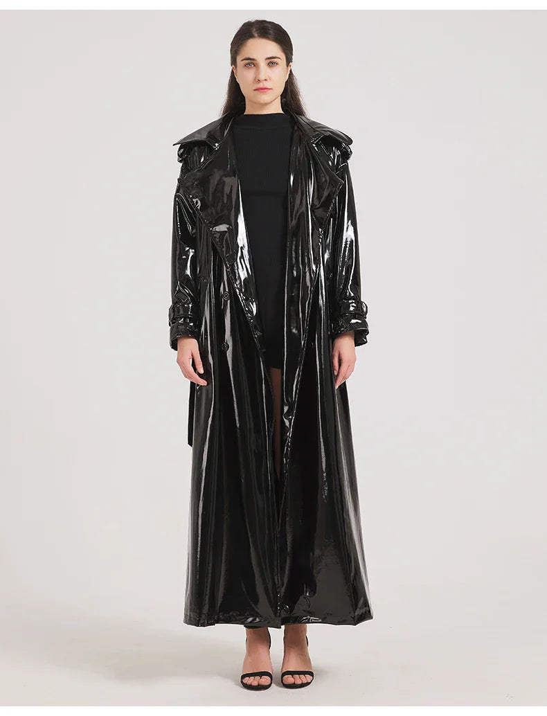 Yera™ – Stijlvolle Leren Trenchcoat