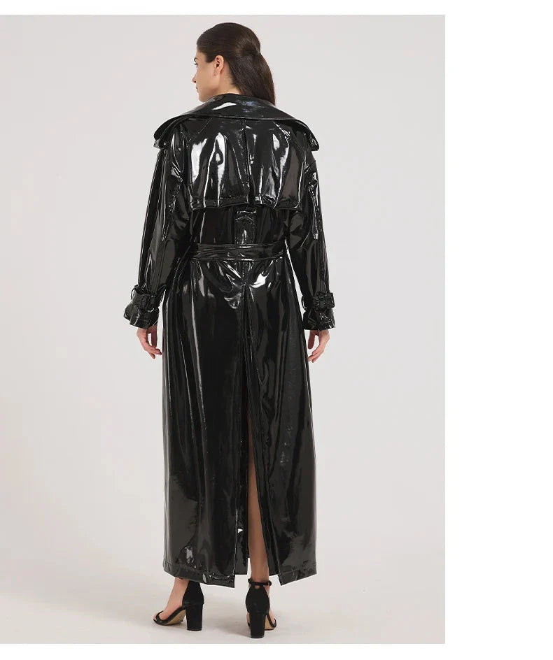 Yera™ – Stijlvolle Leren Trenchcoat