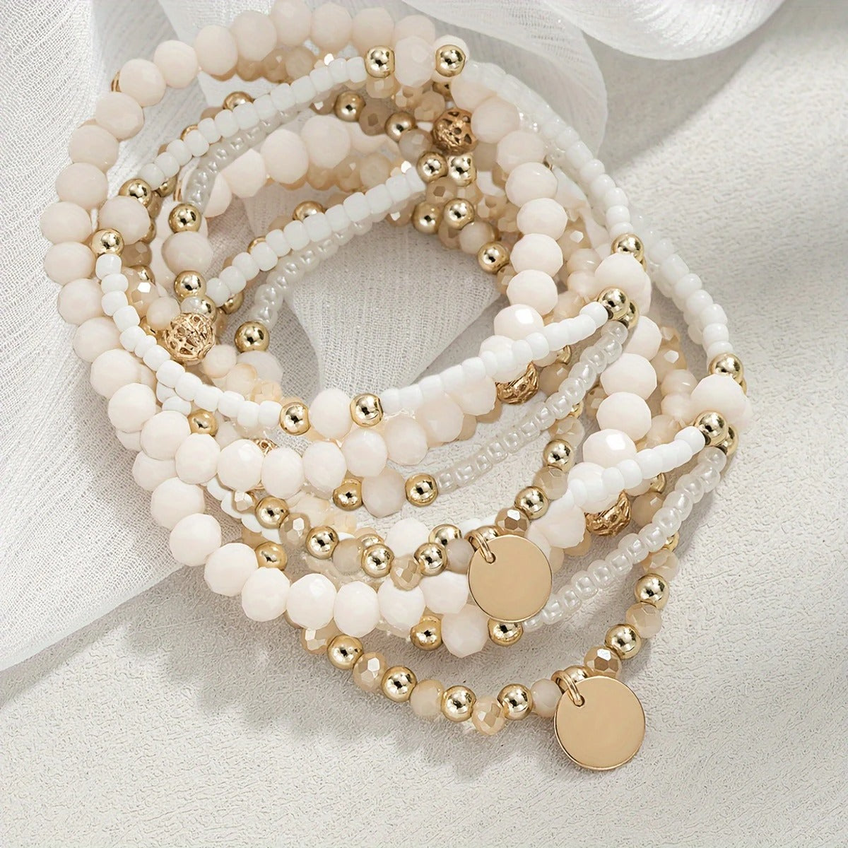 Betoverende Boho Armbandenset | Samen tegen borstkanker