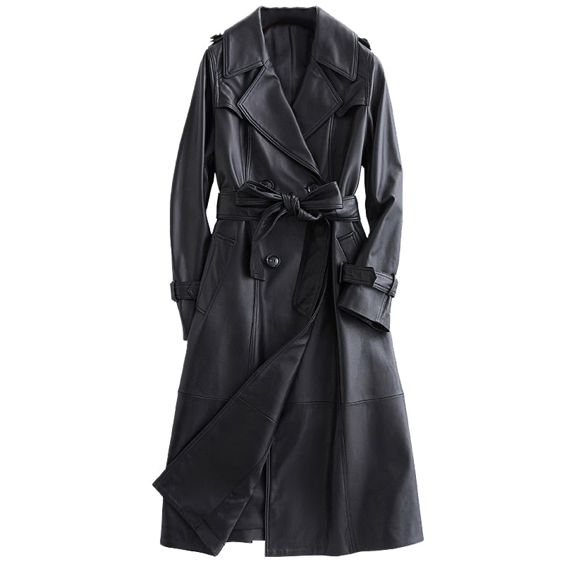 Frederica™ - Stijlvolle leren trenchcoat