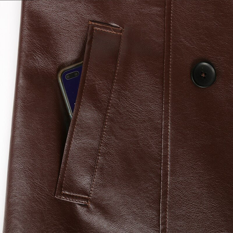 Belen™ - Leren trenchcoat