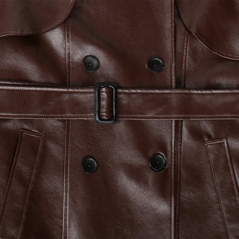 Belen™ - Leren trenchcoat