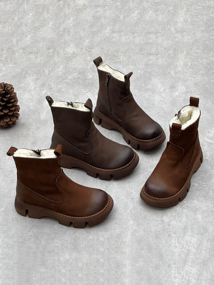 Barbi™ – Leren enkellaarzen met fleecevoering