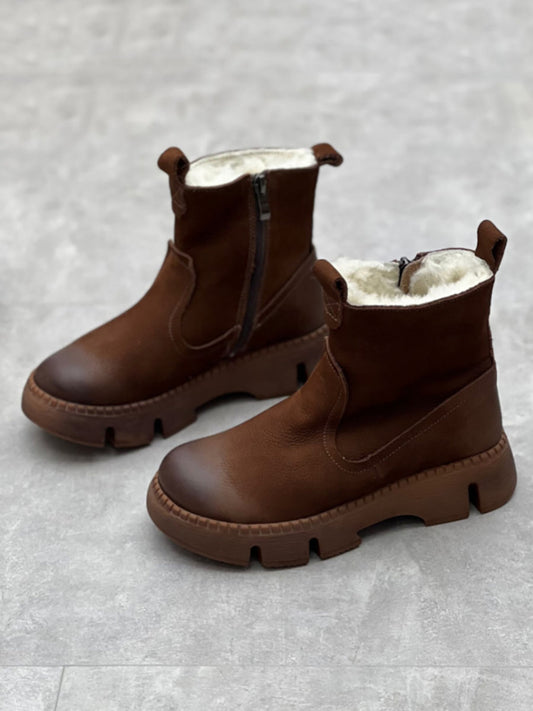 Barbi™ – Leren enkellaarzen met fleecevoering