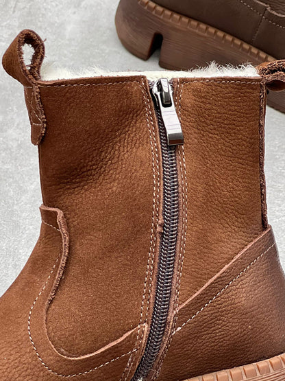 Barbi™ – Leren enkellaarzen met fleecevoering